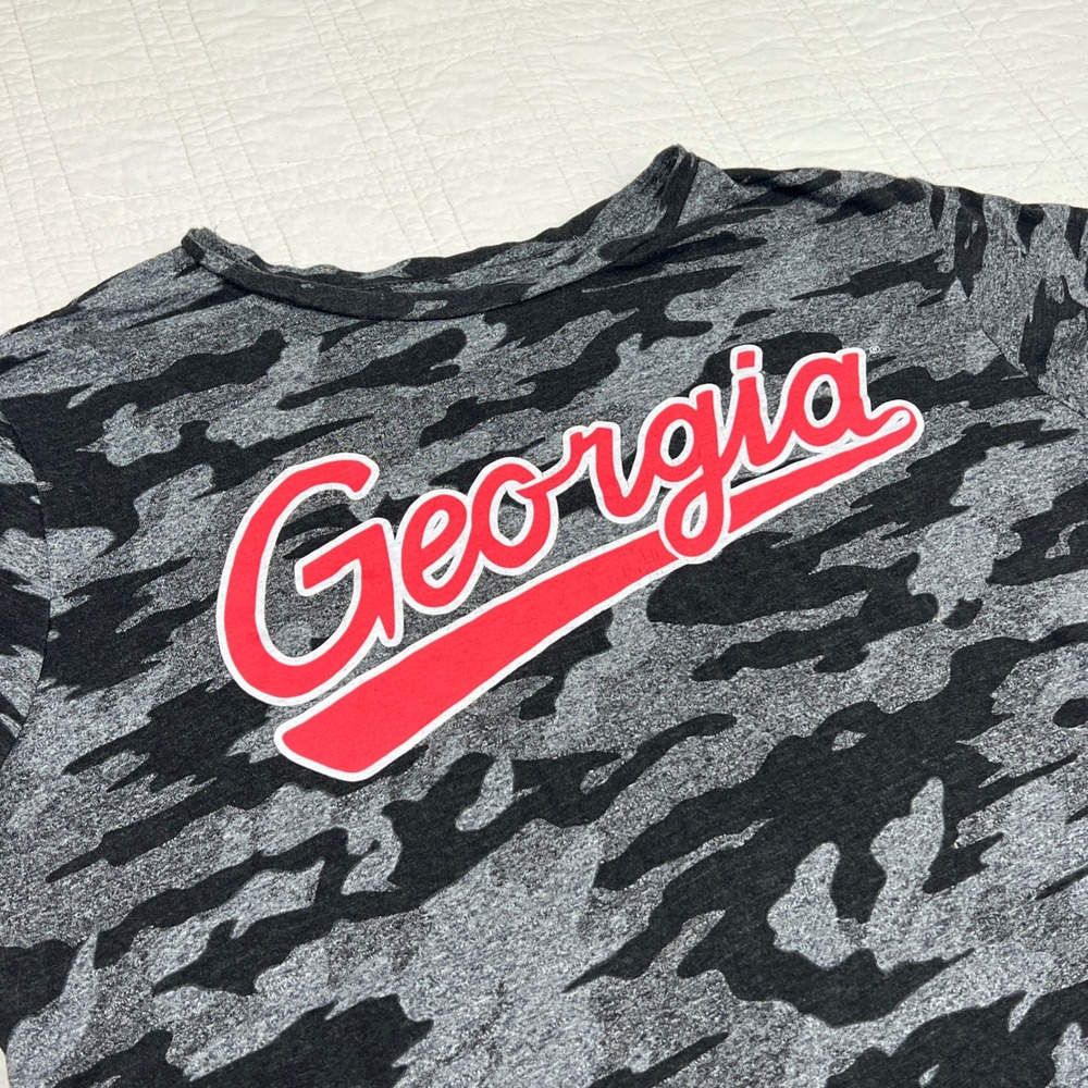 Tailgate Georgia Bulldogs Camo Graphic Tee Grey‎ Black Red Women Small